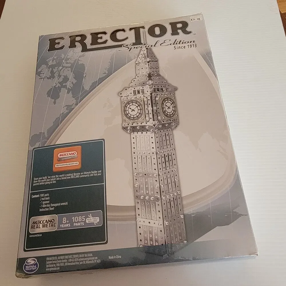 Meccano Erector Big Ben Special Edition Set Clock Tower Of London Steelers New